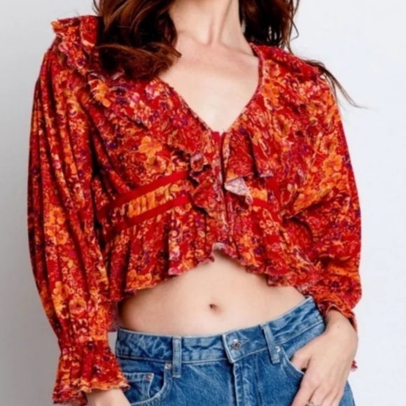 Free People Tops - Free People Rudi Cropped Top Blouse  NEW NWT Boho Floral